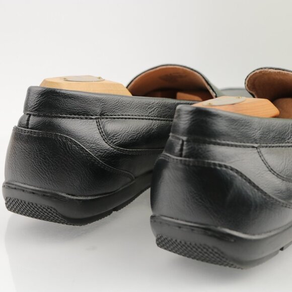 J Ferar Mens Barton Venetian Loafer Size 10.5 Black Vegan Slip On Moc Dress Shoe - Picture 4 of 12